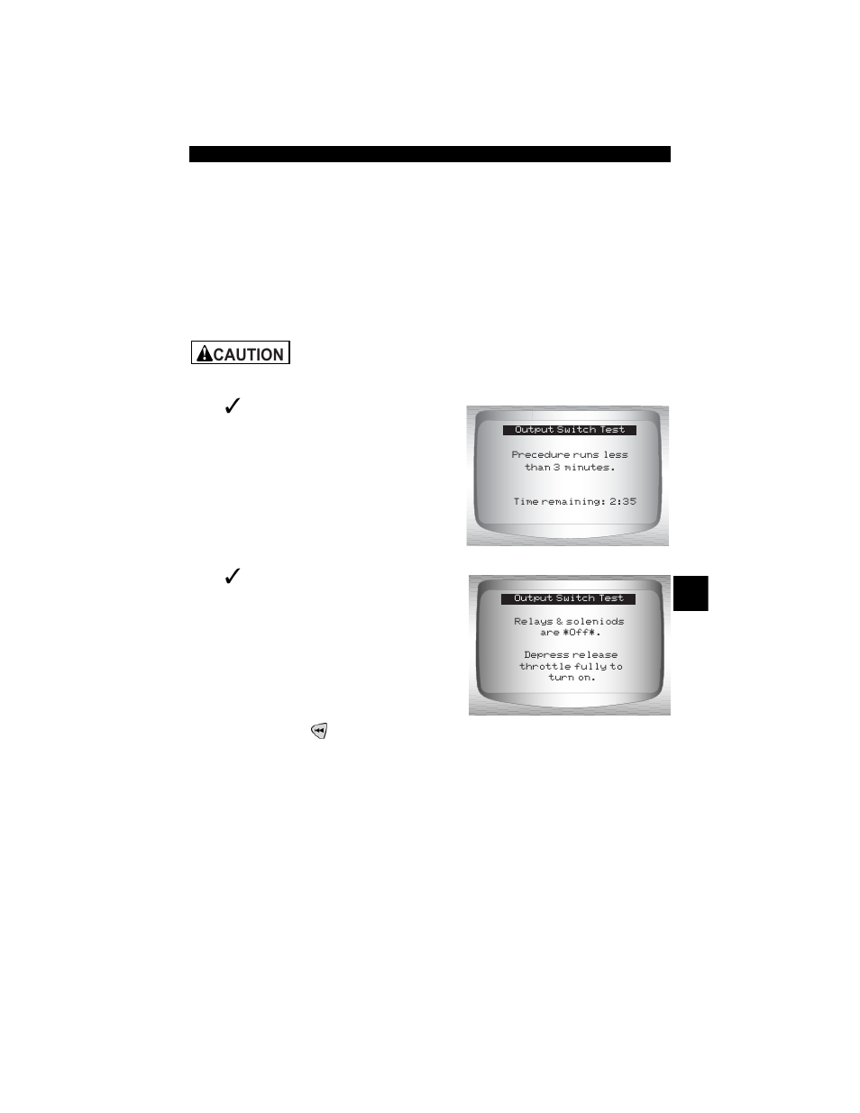 Caution | Actron CP9190 User Manual | Page 145 / 238