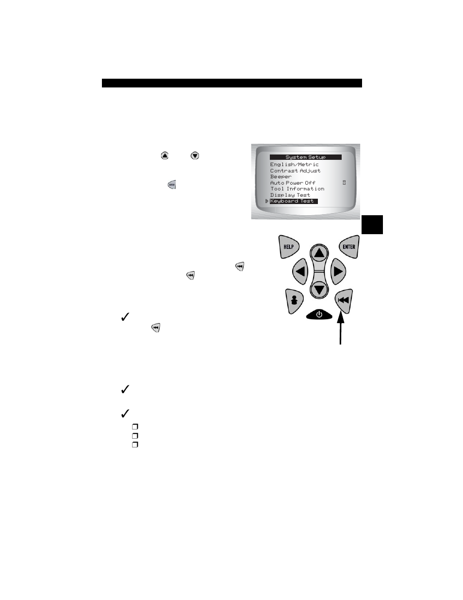 Keyboard test | Actron CP9190 User Manual | Page 49 / 238