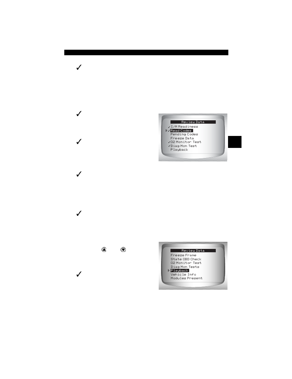 Playback | Actron CP9190 User Manual | Page 53 / 238