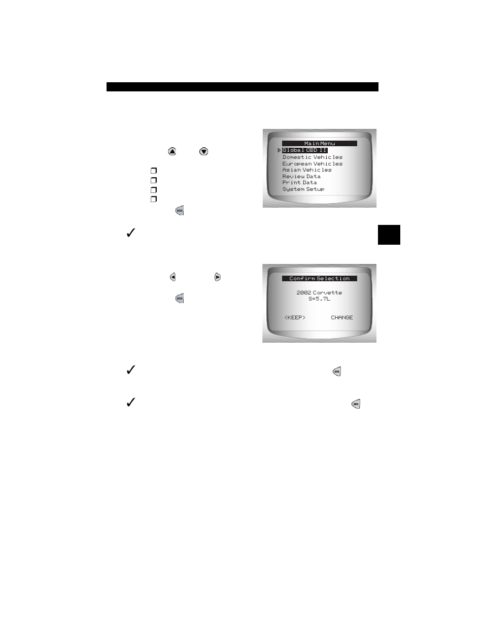 Vehicle selection | Actron CP9190 User Manual | Page 61 / 238