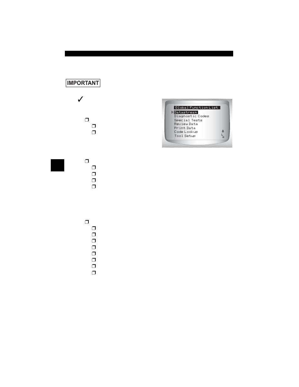 Global function list | Actron CP9190 User Manual | Page 66 / 238