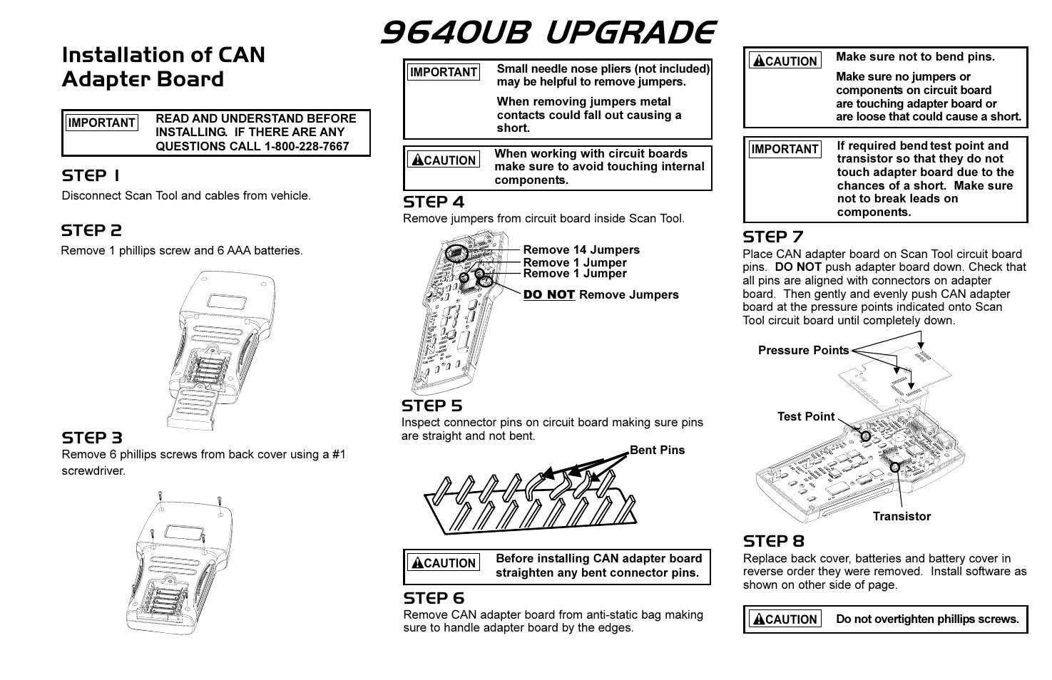 Actron 9640UB Upgrade User Manual | 2 pages