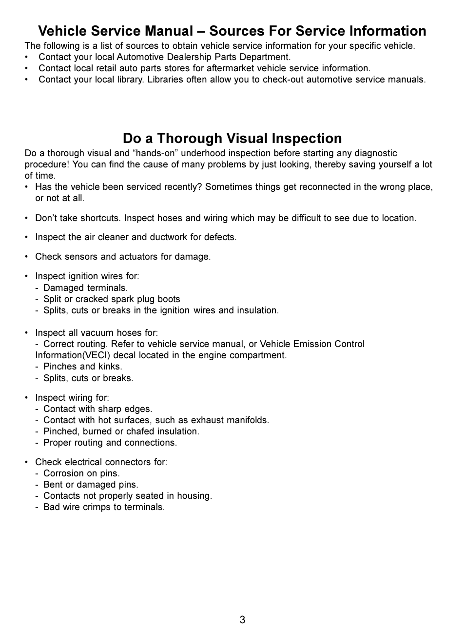 Do a thorough visual inspection | Actron Digital Multimeter CP7676 User Manual | Page 3 / 72