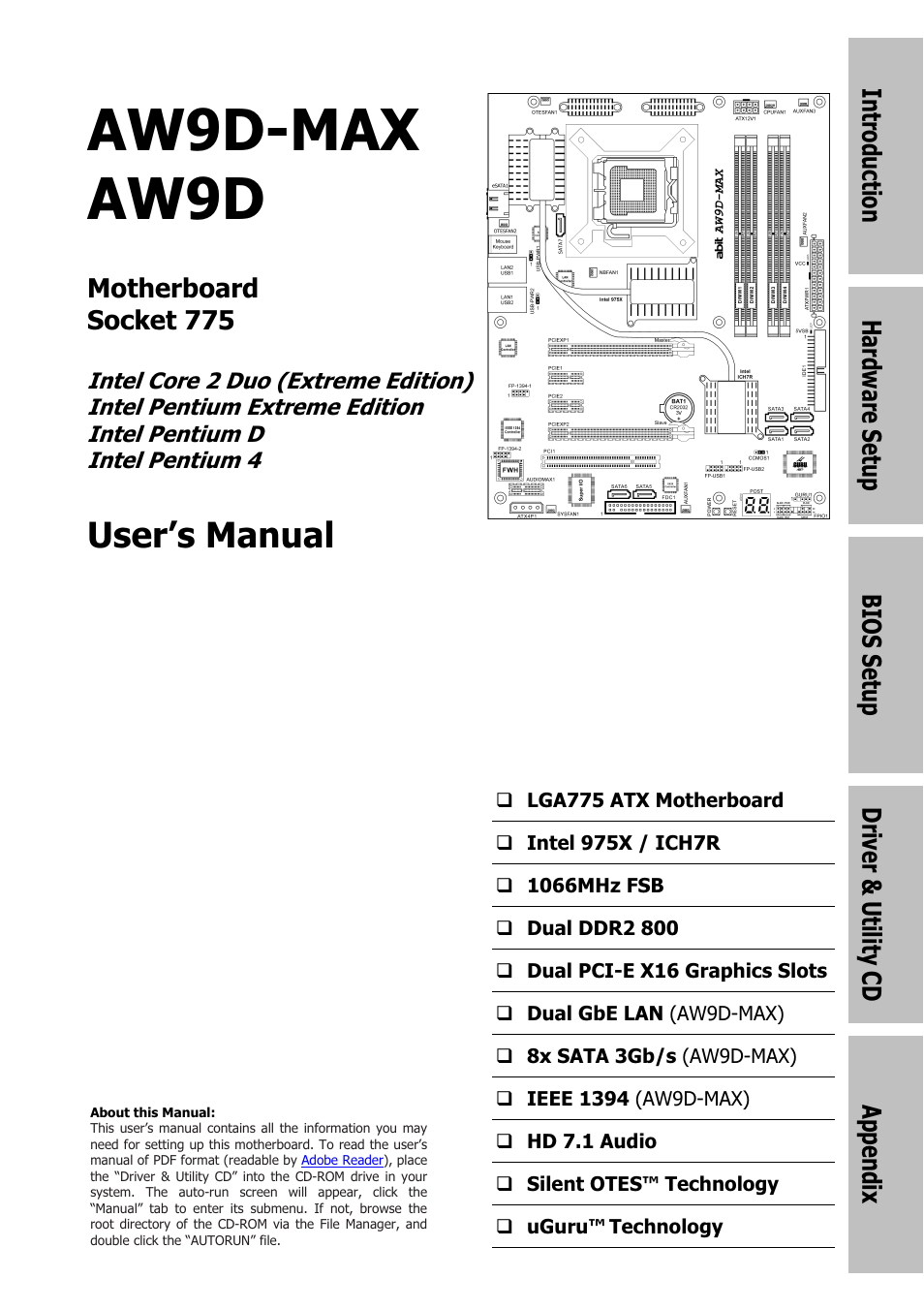 Abit AW9D-MAX User Manual | 88 pages