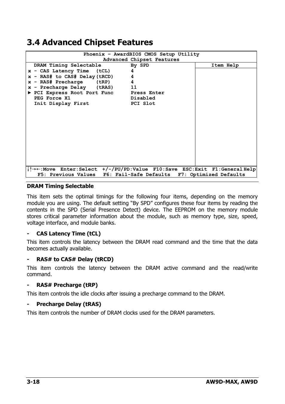 Advanced chipset features, 4 advanced chipset features -18, 4 advanced chipset features | Abit AW9D-MAX User Manual | Page 54 / 88