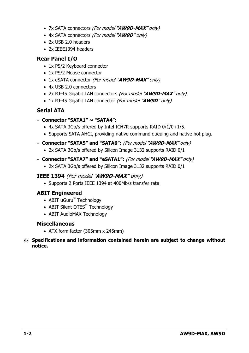 Abit AW9D-MAX User Manual | Page 6 / 88