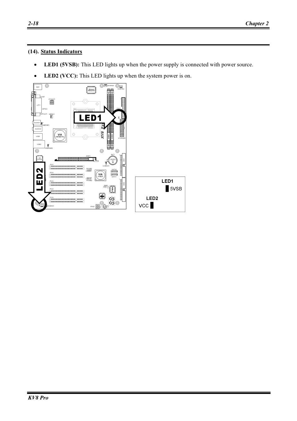 Status indicators -18 | Abit AMD ATHLON KV8 PRO User Manual | Page 26 / 80