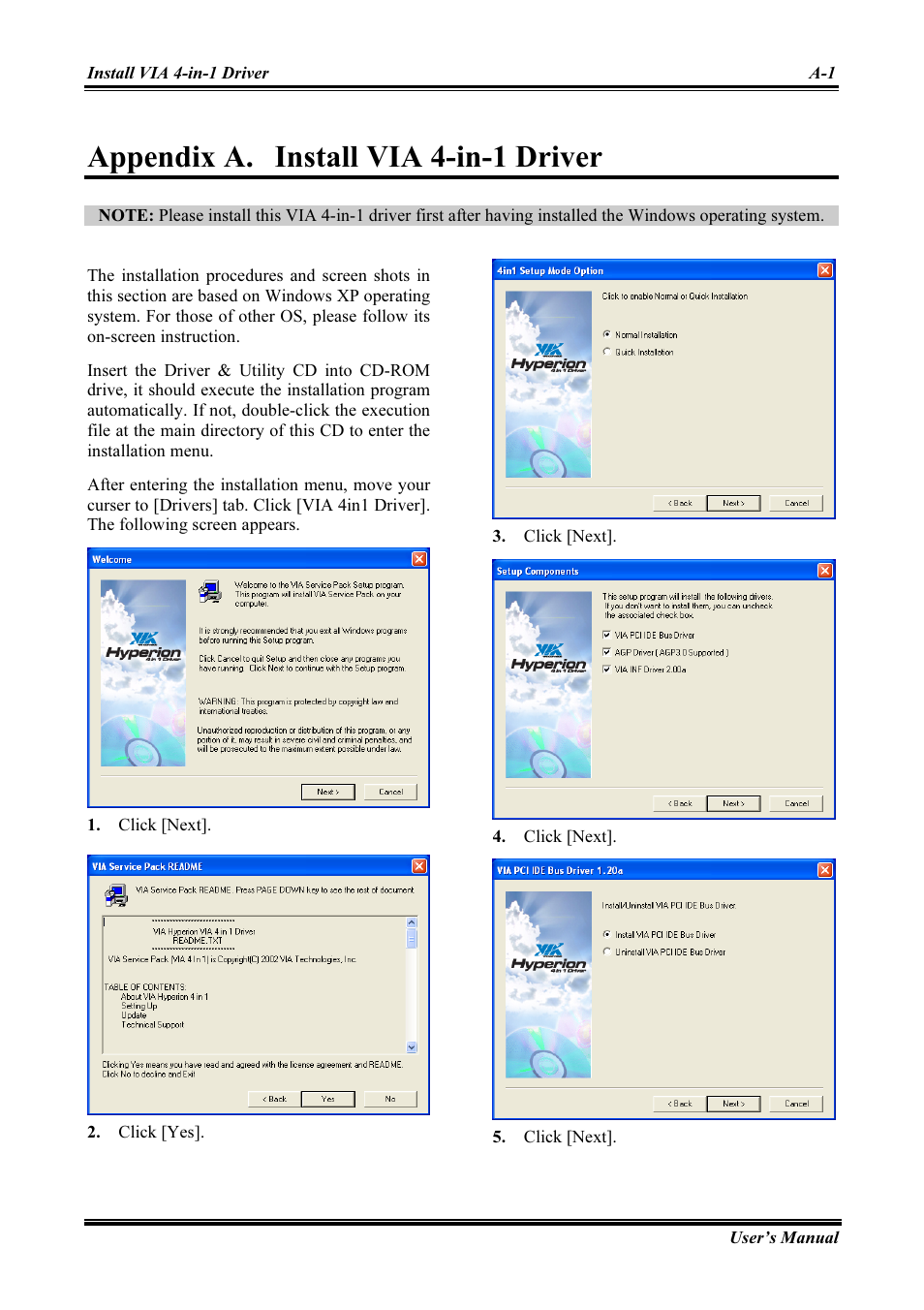 Install via 4-in-1 driver, Appendix a, Appendix a. install via 4-in-1 driver | Abit AMD ATHLON KV8 PRO User Manual | Page 55 / 80