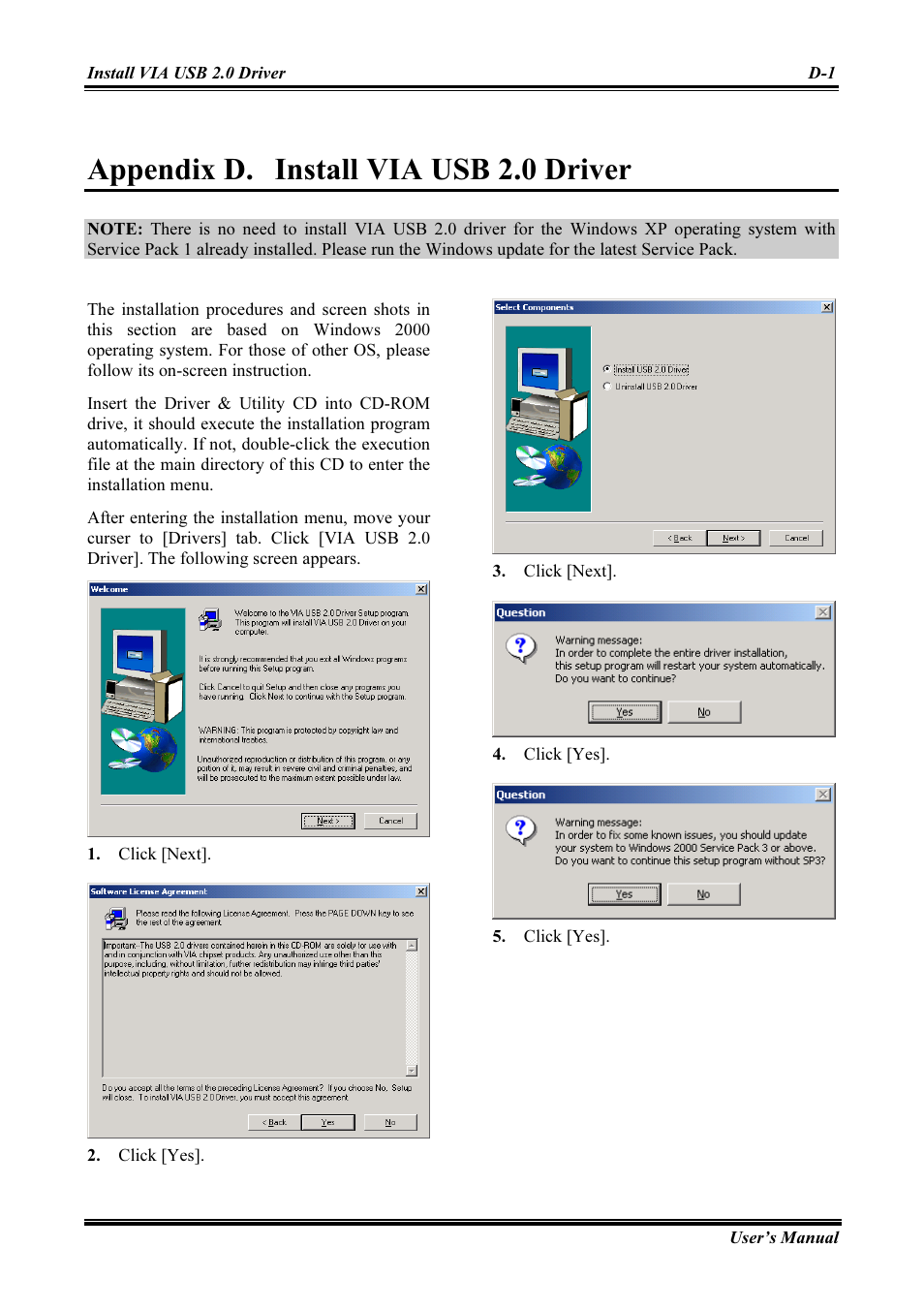 Install via usb 2.0 driver, Appendix d, Appendix d. install via usb 2.0 driver | Abit AMD ATHLON KV8 PRO User Manual | Page 61 / 80
