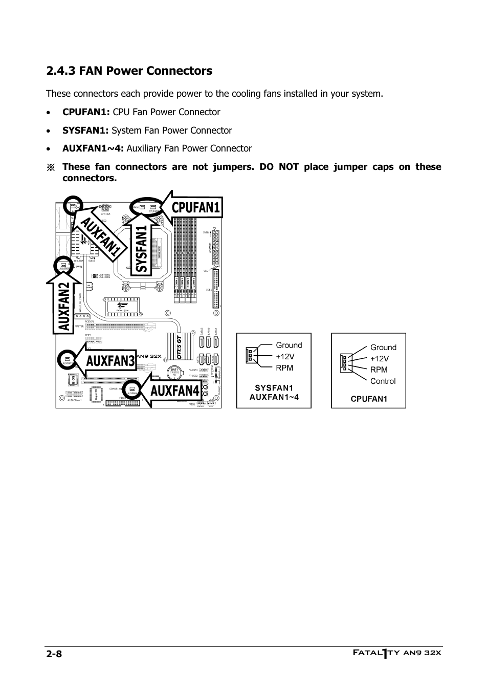 Fan power connectors, 3 fan power connectors -8, 3 fan power connectors | Abit AN9 32X User Manual | Page 18 / 56