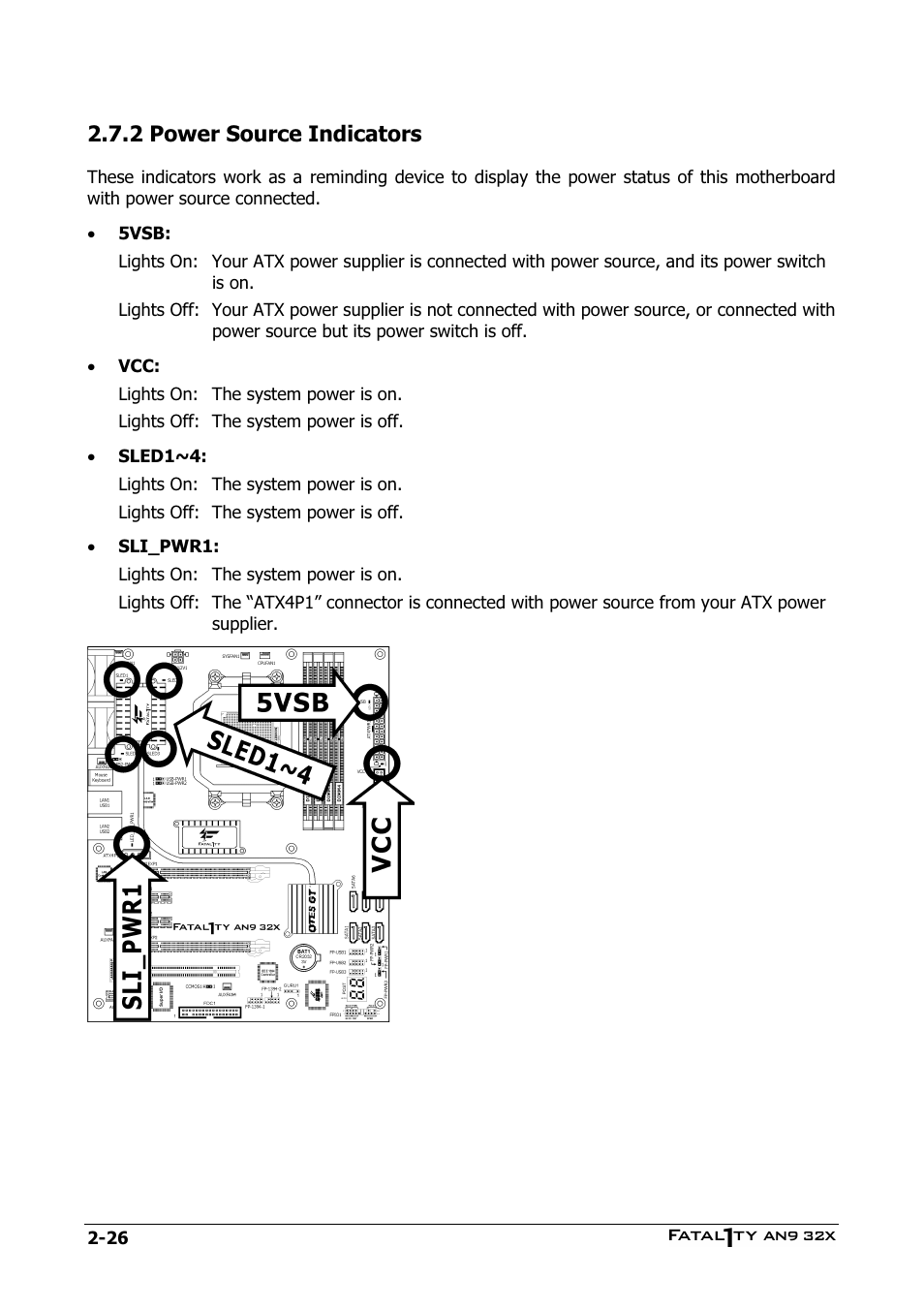 Power source indicators, 2 power source indicators -26, 2 power source indicators | Abit AN9 32X User Manual | Page 36 / 56