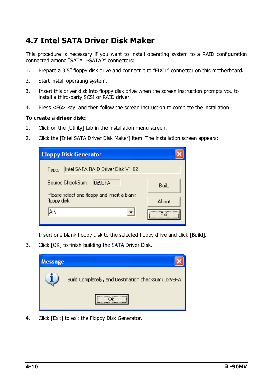 Intel sata driver disk maker, 7 intel sata driver disk maker -10, 7 intel sata driver disk maker | Abit IL-90MV User Manual | Page 62 / 72