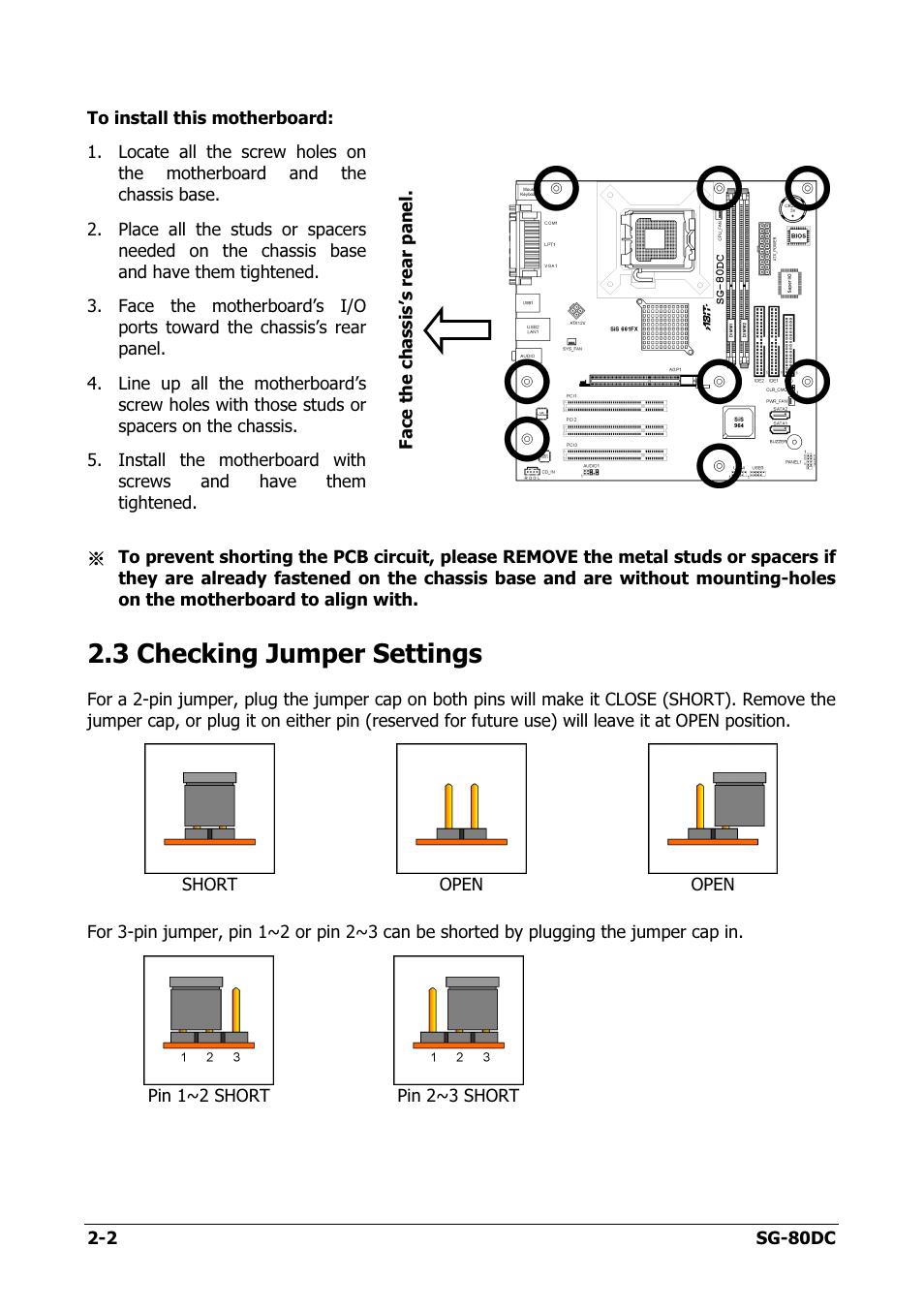 Checking jumper settings, 3 checking jumper settings -2, 3 checking jumper settings | Abit SG-80DC User Manual | Page 10 / 32