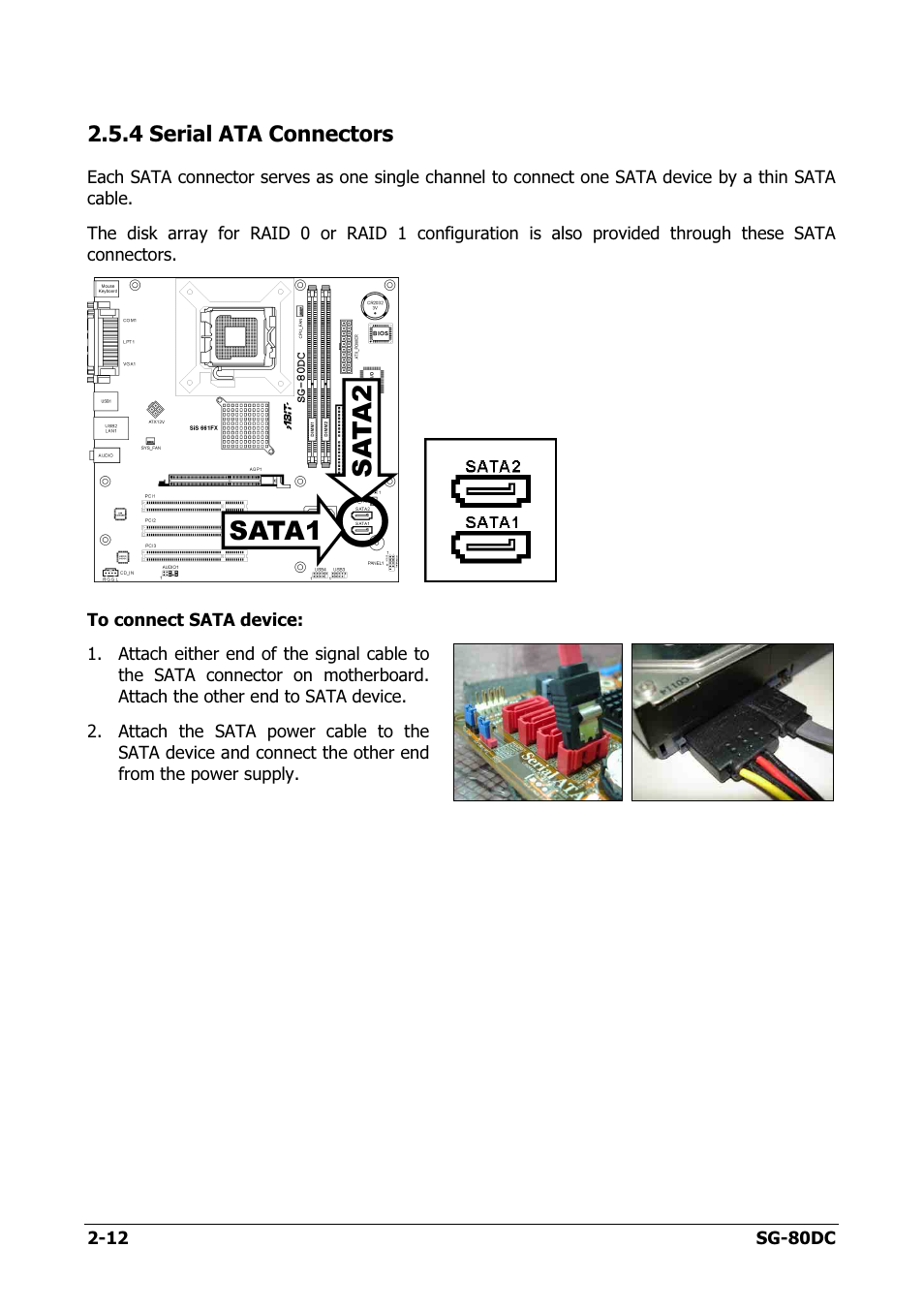 Serial ata connectors, 4 serial ata connectors -12, 4 serial ata connectors | Abit SG-80DC User Manual | Page 20 / 32