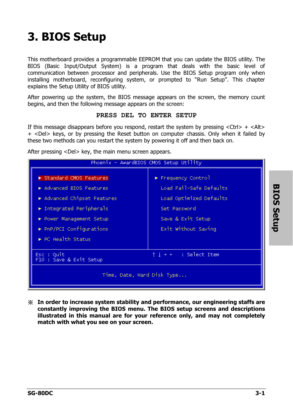 Bios setup, Bios setup -1 | Abit SG-80DC User Manual | Page 25 / 32