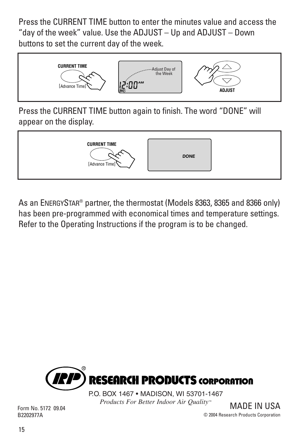 Made in usa | Aprilaire 8344 User Manual | Page 16 / 16
