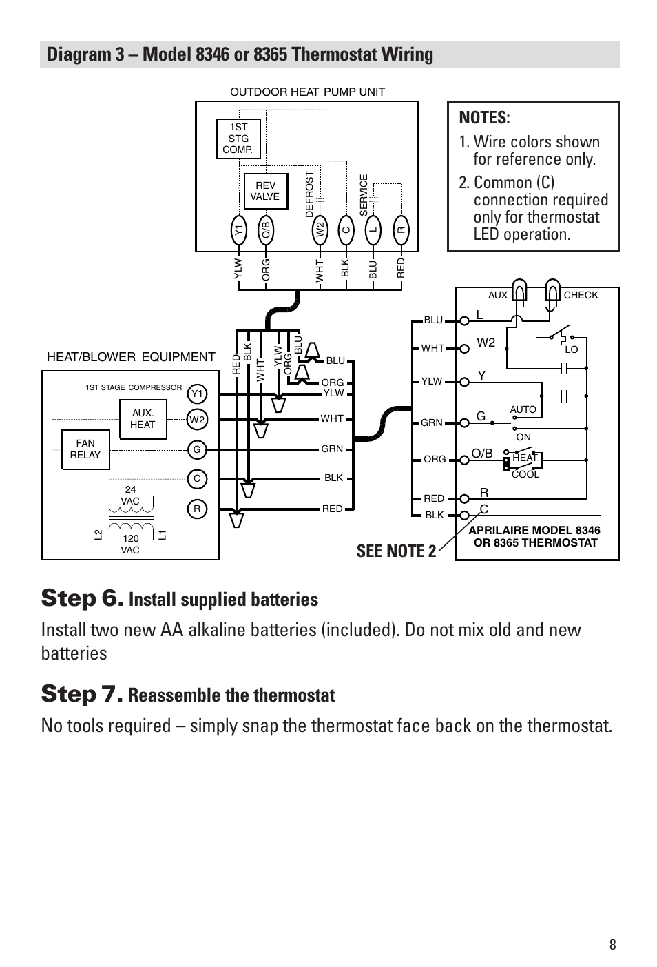Step 6, Step 7 | Aprilaire 8344 User Manual | Page 9 / 16