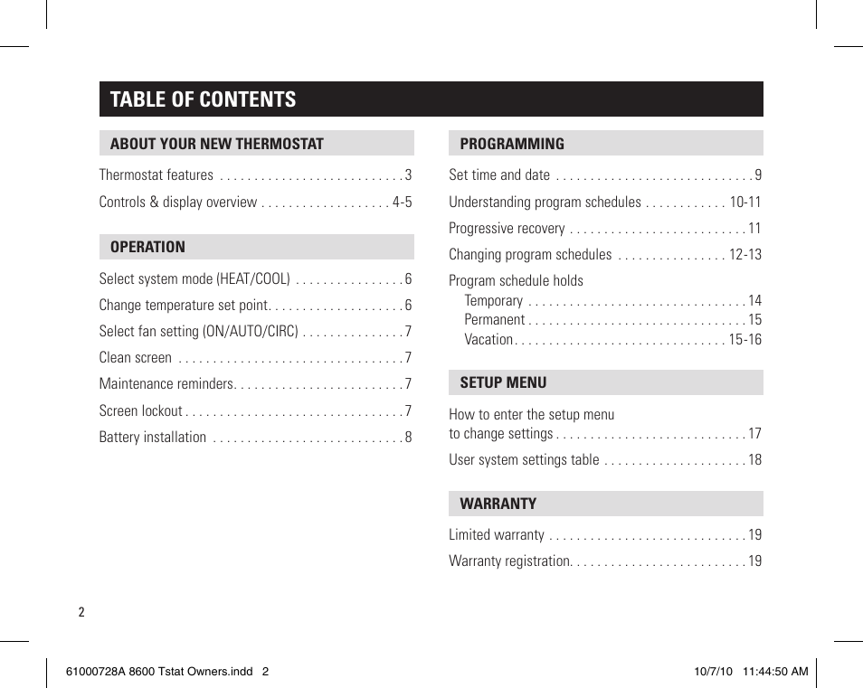 Aprilaire 8600 User Manual | Page 2 / 20