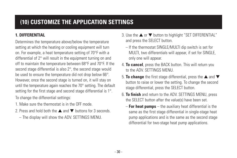 10) customize the application settings | Aprilaire Model 8570 User Manual | Page 34 / 40