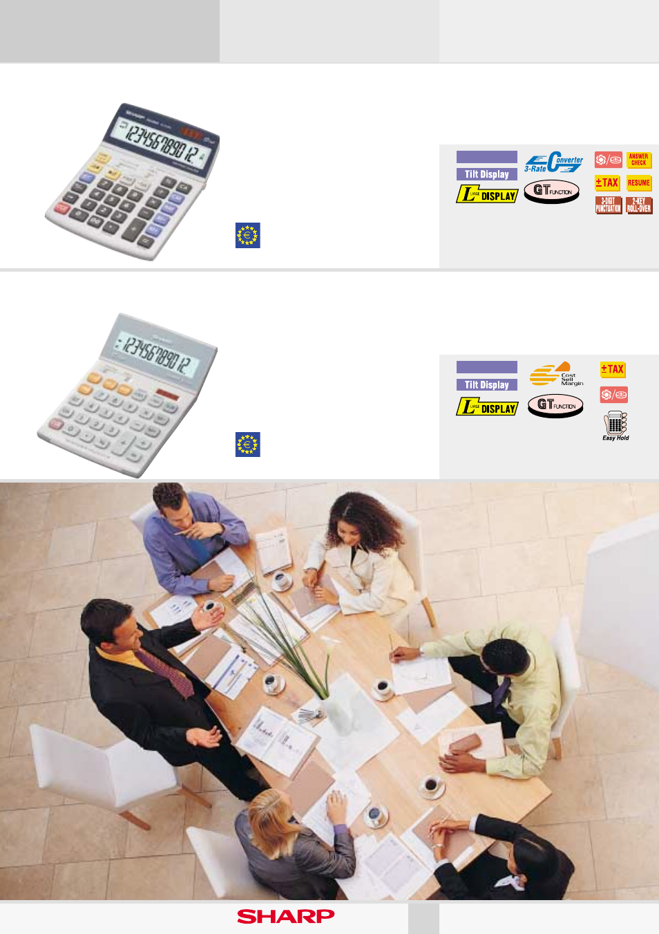 Office calculators, El-2125c, El-338g | El-2125e, El-338e, Desktop semi-desktop 12 | Sharp EL-376SB User Manual | Page 12 / 26