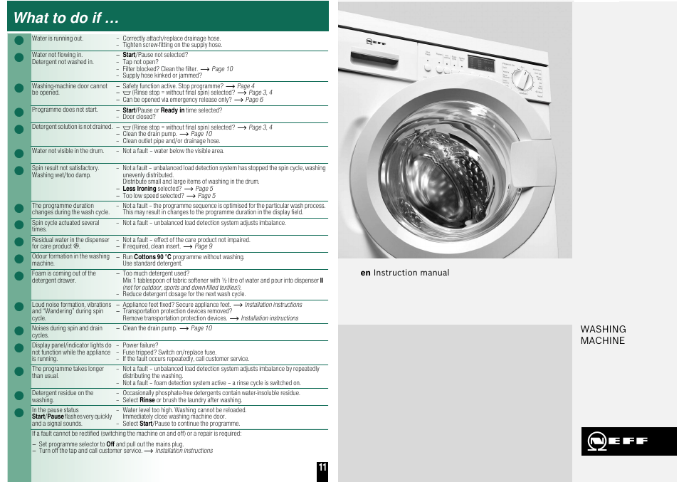 What to do if | Neff W5440X1GB User Manual | Page 8 / 8