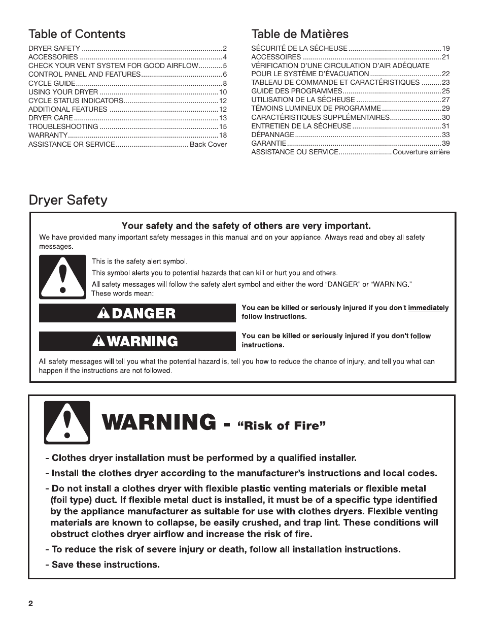 Whirlpool WGD71HEBW User Manual | Page 2 / 40