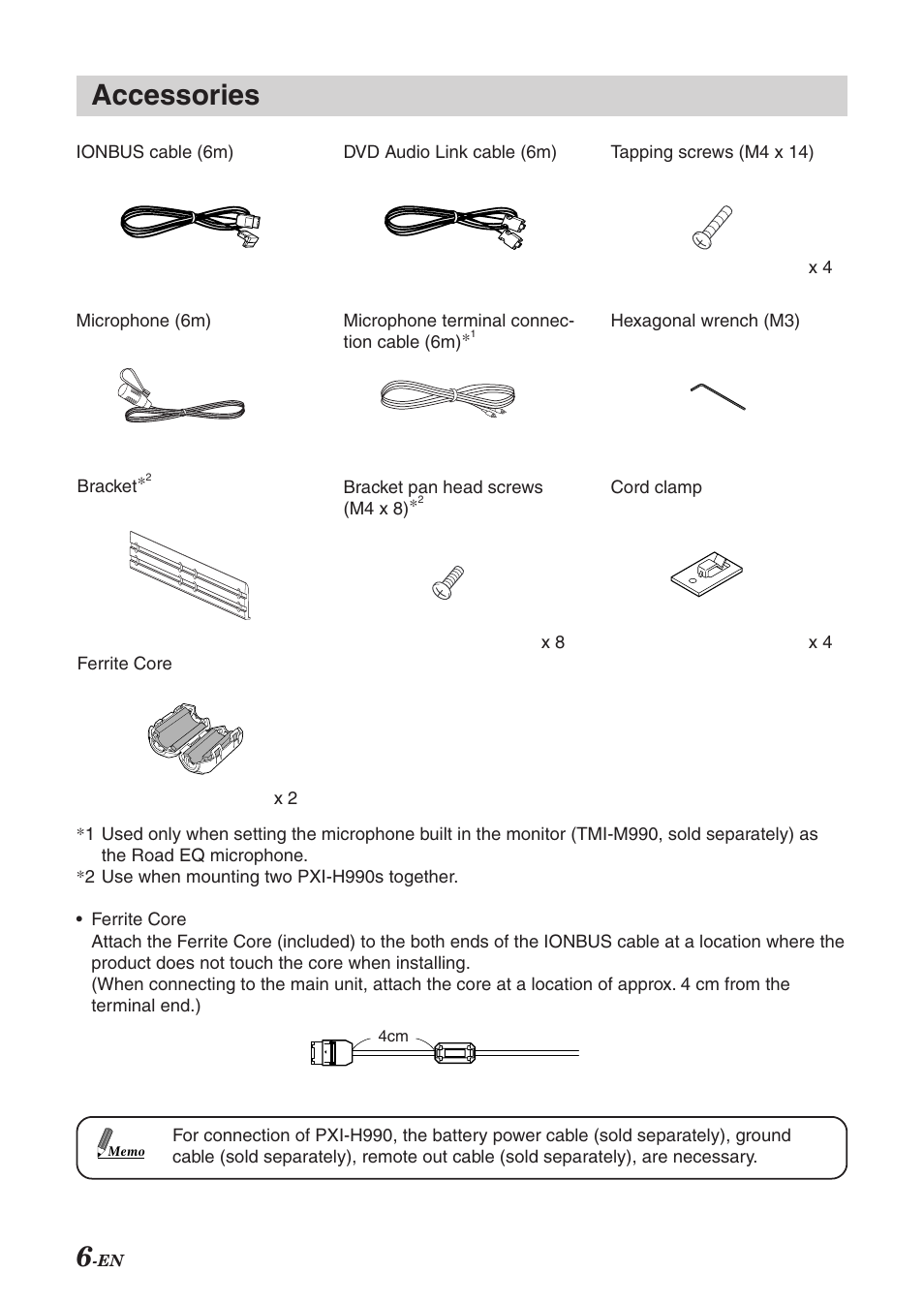 Accessories | Alpine Multimedia ManagerTM PXI-H990 User Manual | Page 7 / 16