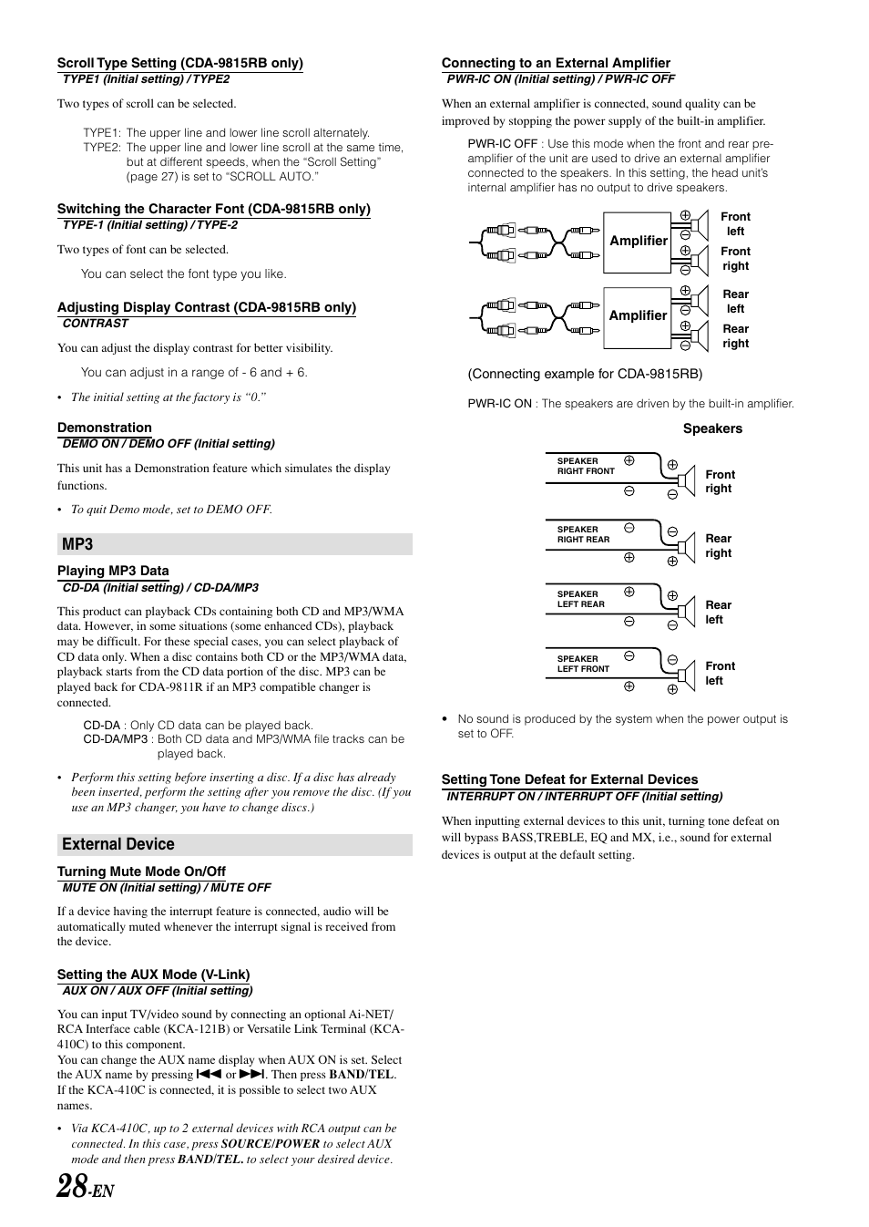 External device | Alpine CDA-9815RB User Manual | Page 30 / 48