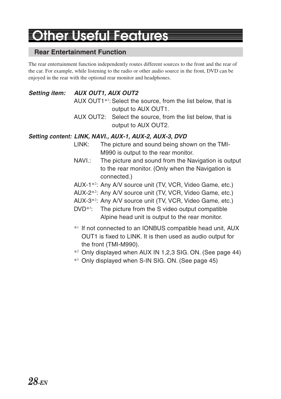Other useful features | Alpine TMI-M990 User Manual | Page 32 / 68