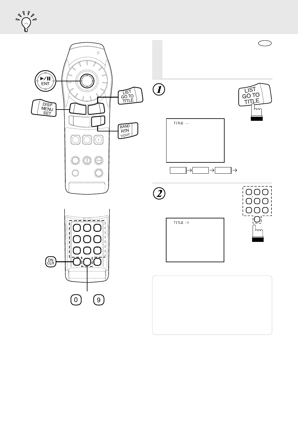 Searching by title number, During playback, press “go to, When title number 1 is input) | Alpine DVD/VIDEO CD/ DVA-5205E User Manual | Page 16 / 72