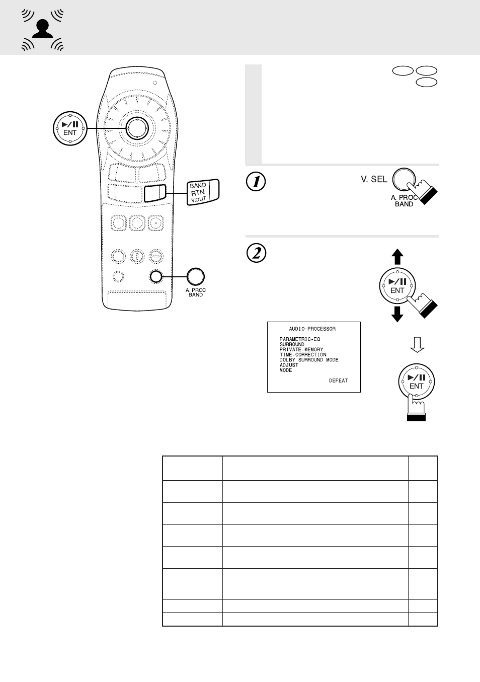 Operating the digital audio processor (optional), During playback, press “a.proc | Alpine DVD/VIDEO CD/ DVA-5205E User Manual | Page 40 / 72