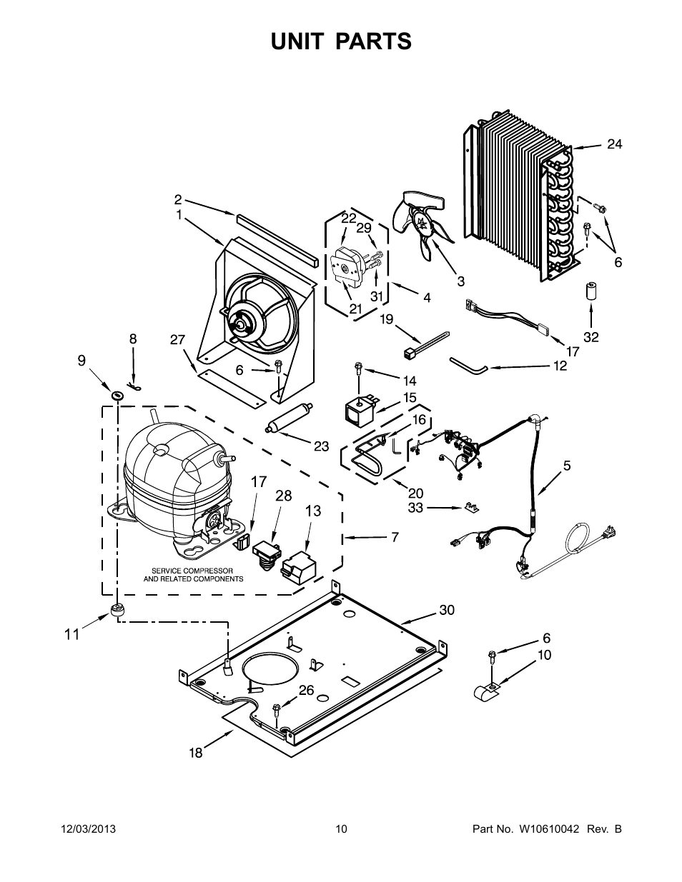 Unit, Unit parts | Whirlpool GI15NDXZS User Manual | Page 10 / 12