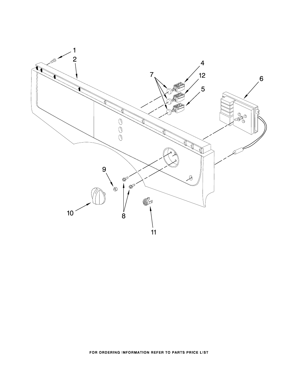 Control panel, Control panel parts | Whirlpool WED7500VW User Manual | Page 3 / 7