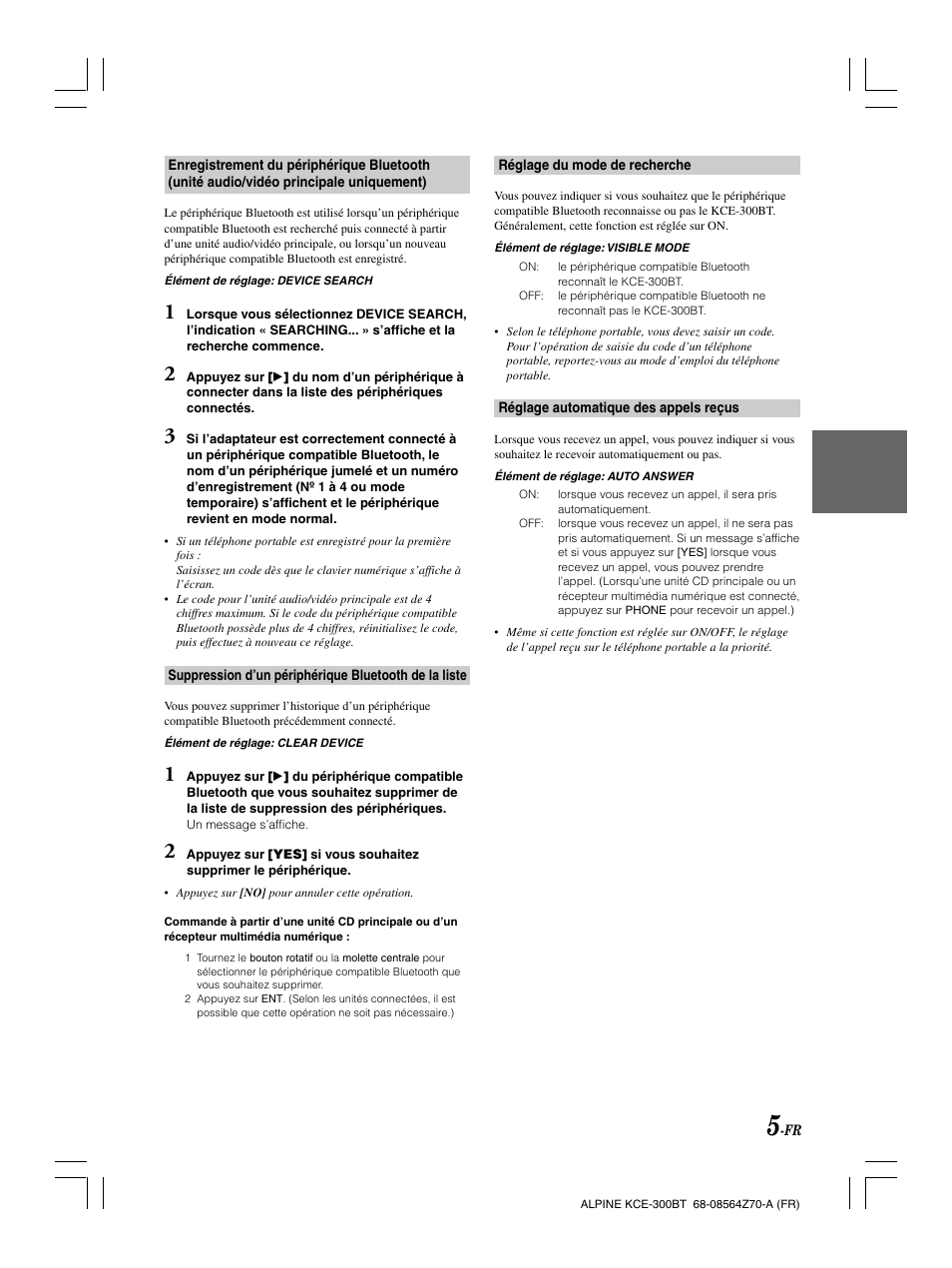 Alpine KCE-300BT User Manual | Page 33 / 100
