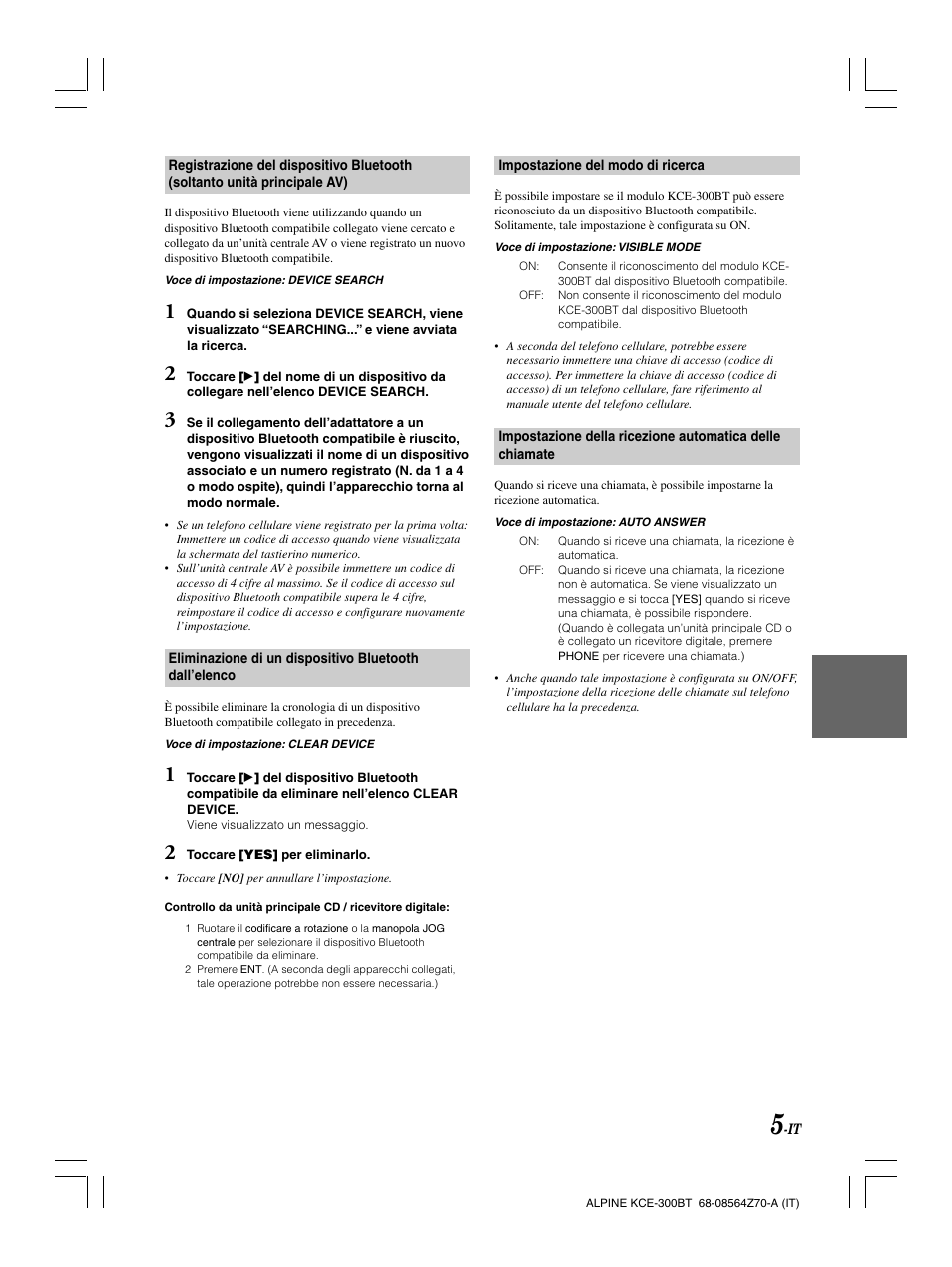 Alpine KCE-300BT User Manual | Page 58 / 100