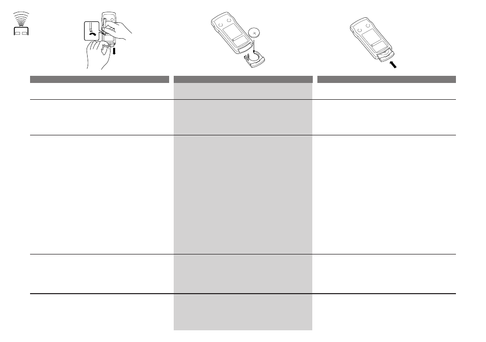 Remote control battery replacement, Control remoto reemplazo de la pila, Télécommande remplacement de la pile | Alpine CHM-S653RF User Manual | Page 26 / 40