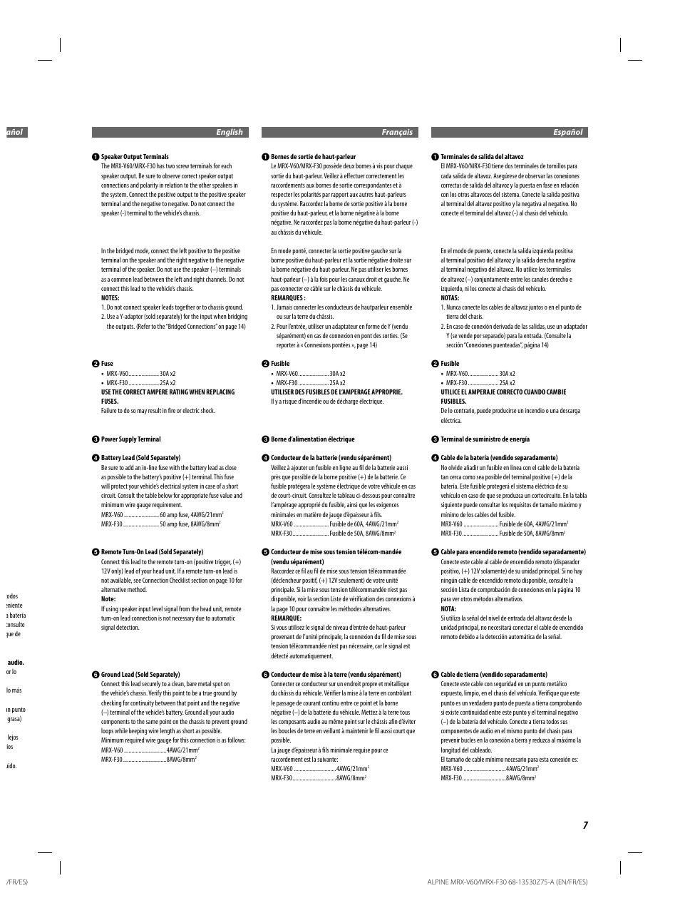 Alpine MRX-F30 User Manual | Page 7 / 20