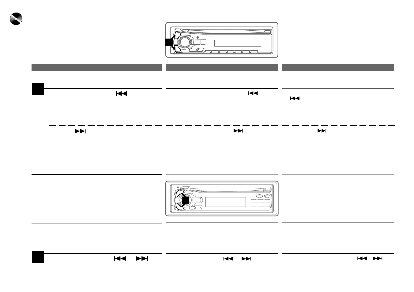 Music sensor (skip), Fast forward and backward, Détecteur de plage (saut) sensor de música (salto) | Alpine cda-7840 User Manual | Page 42 / 76