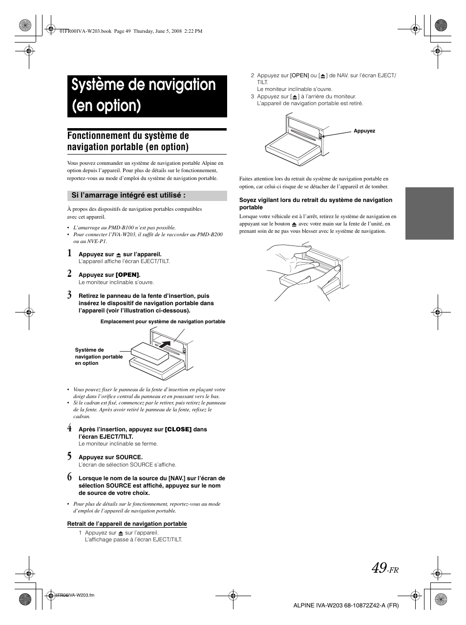 Système de navigation (en option) | Alpine IVA-W203 User Manual | Page 129 / 240