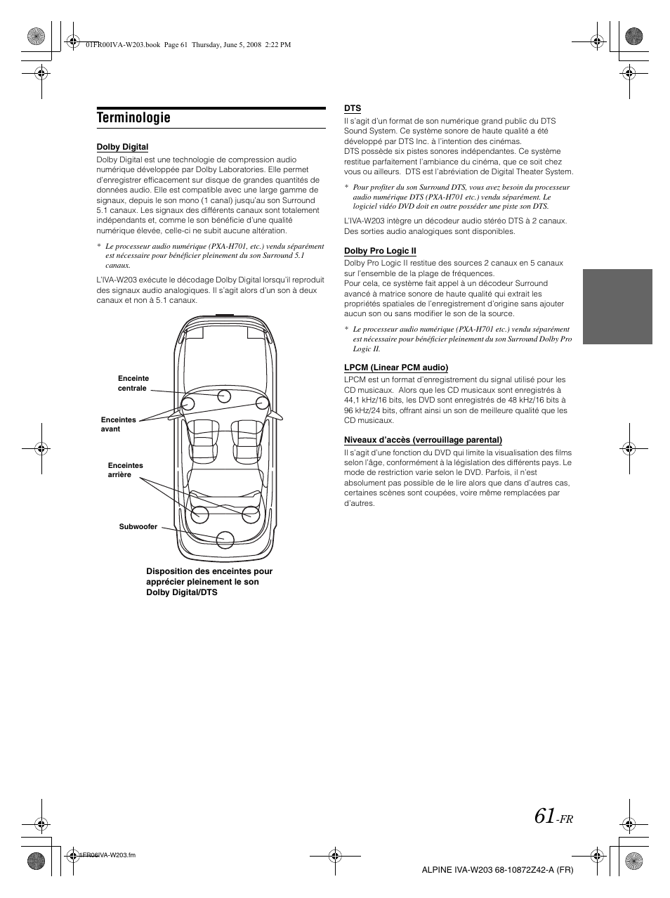 Terminologie | Alpine IVA-W203 User Manual | Page 141 / 240