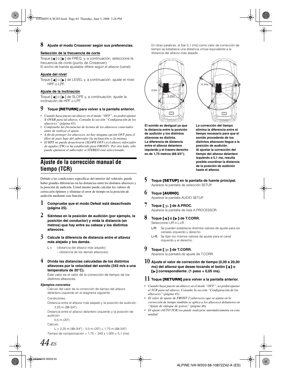 Ajuste de la corrección manual de tiempo (tcr) | Alpine IVA-W203 User Manual | Page 202 / 240