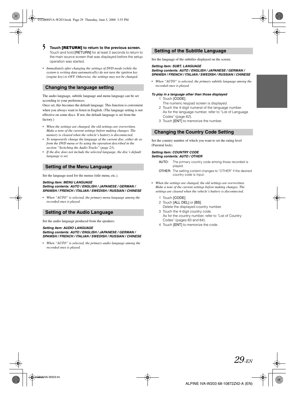 Alpine IVA-W203 User Manual | Page 31 / 240