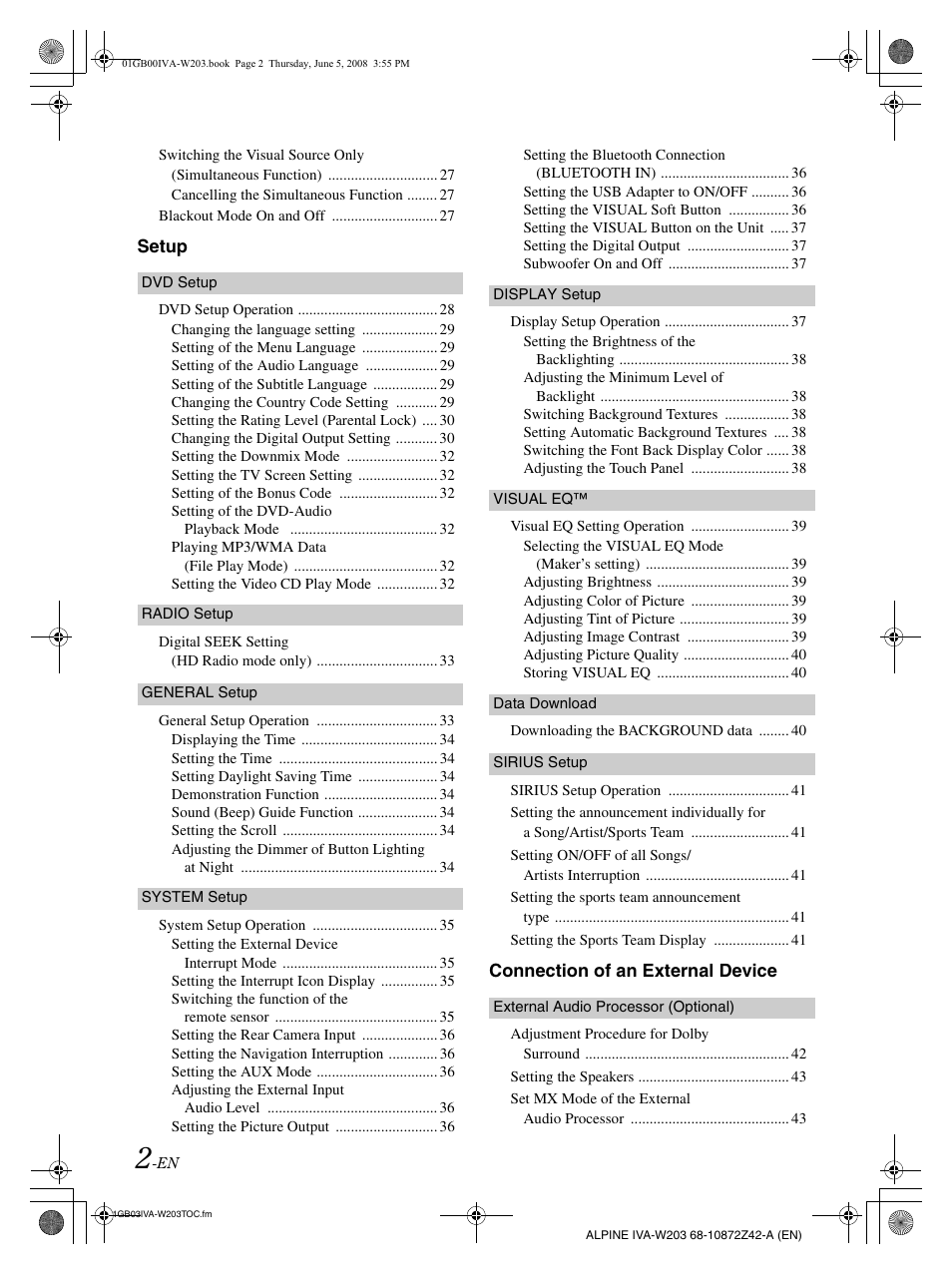 Alpine IVA-W203 User Manual | Page 4 / 240