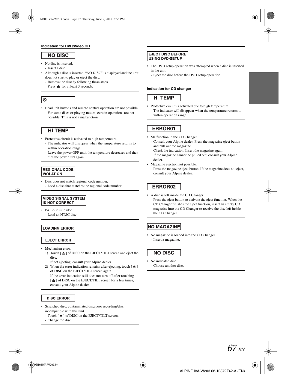 Alpine IVA-W203 User Manual | Page 69 / 240