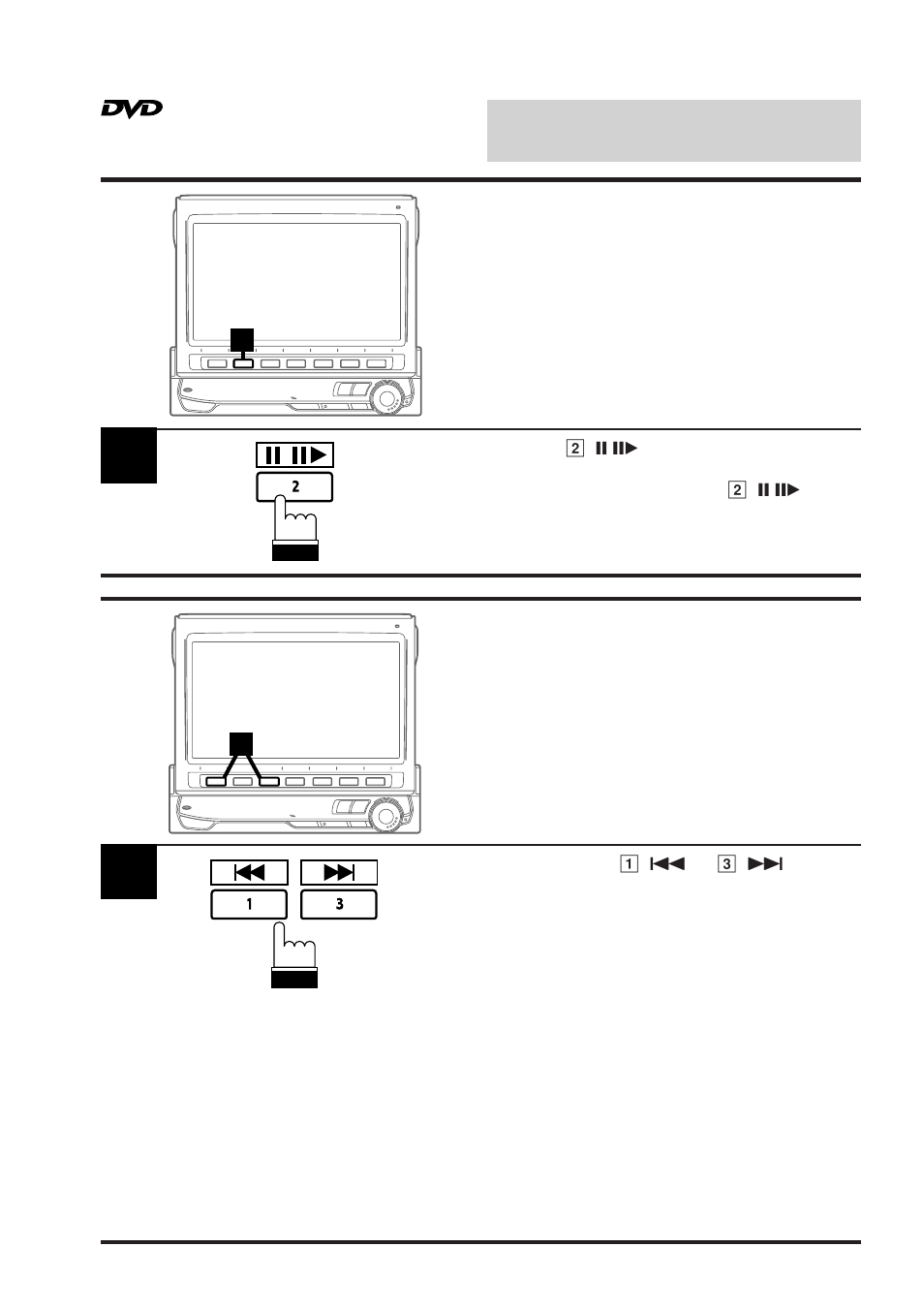 Dvd/video cd/ cd player operation (optional), Still/pause chapter (dvd)/track (video cd) sensor | Alpine 68P21523Y62-B User Manual | Page 88 / 239