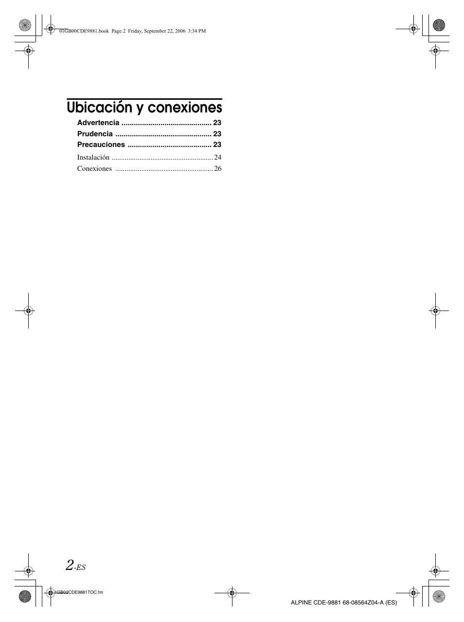 Ubicación y conexiones | Alpine CDE-9881 User Manual | Page 62 / 88