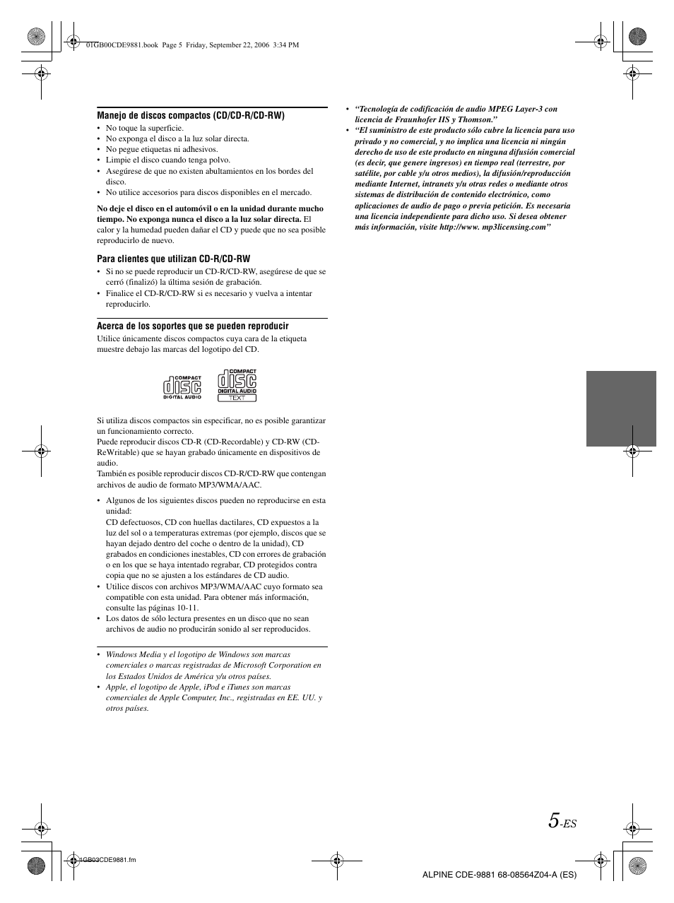 Alpine CDE-9881 User Manual | Page 65 / 88