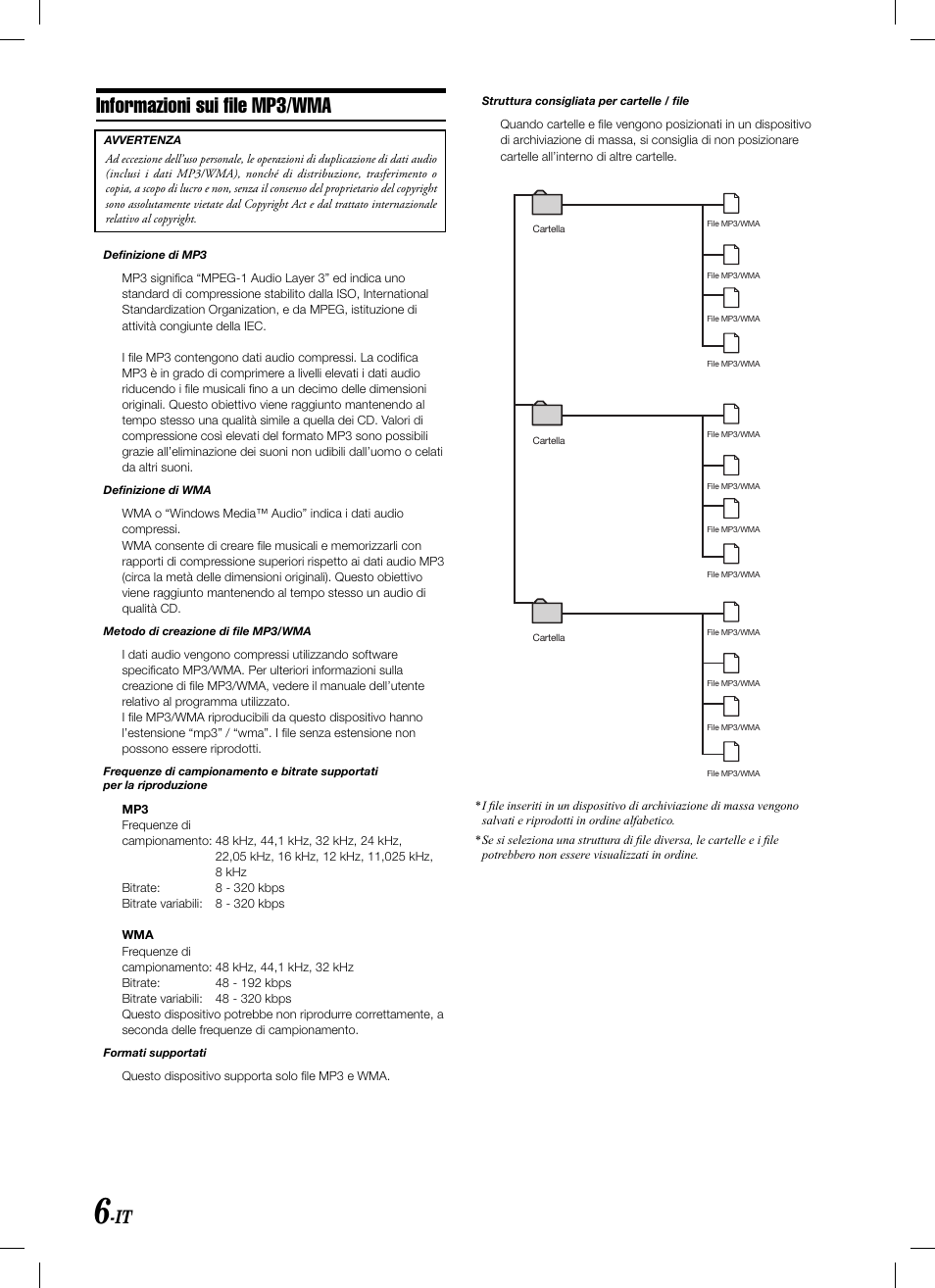 Informazioni sui fi le mp3/wma | Alpine KCA-620M User Manual | Page 36 / 44