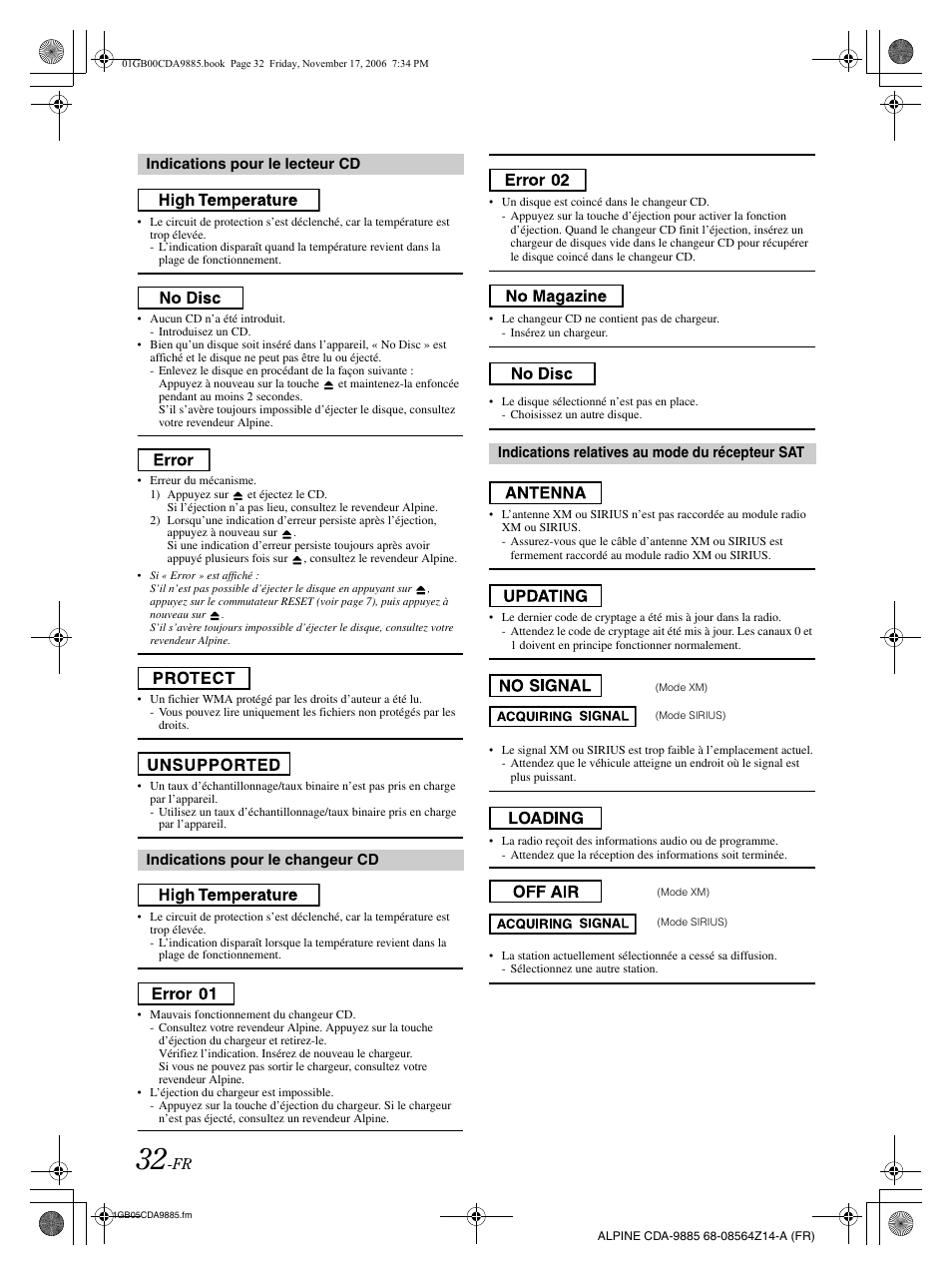 Alpine CDA-9885 User Manual | Page 73 / 118