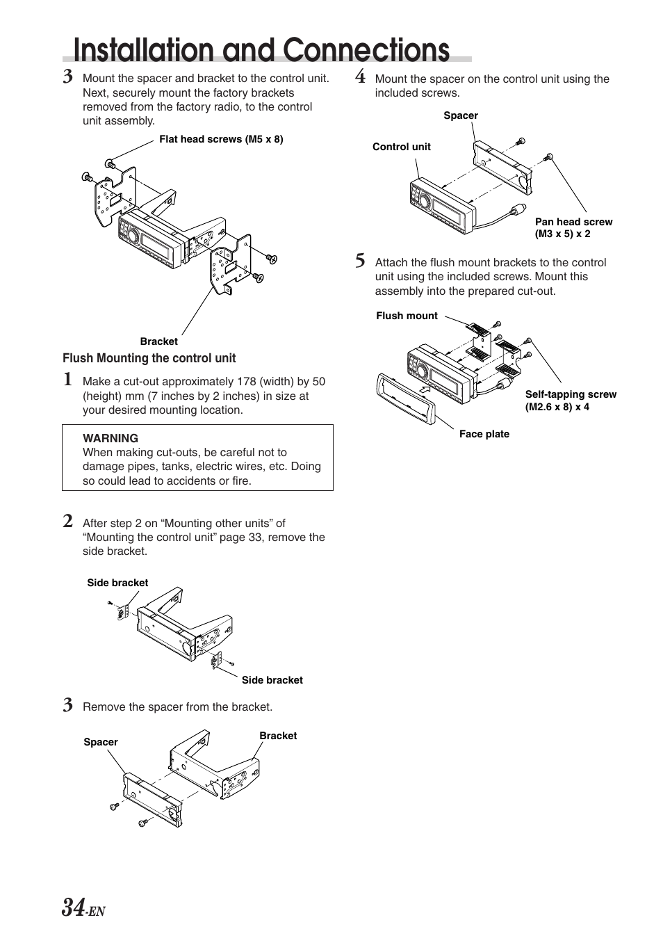 Installation and connections | Alpine MULTIMEDIA MANAGER PXA-H701 User Manual | Page 36 / 48